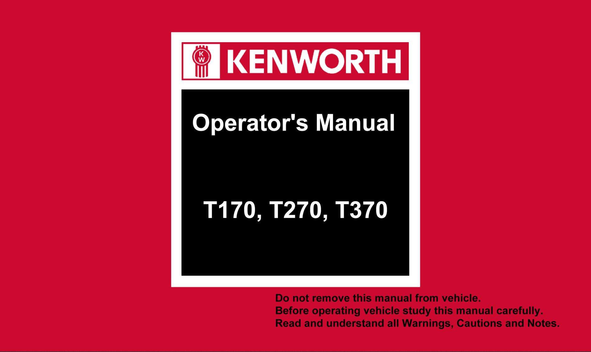 kenworth t370 operator’s manual