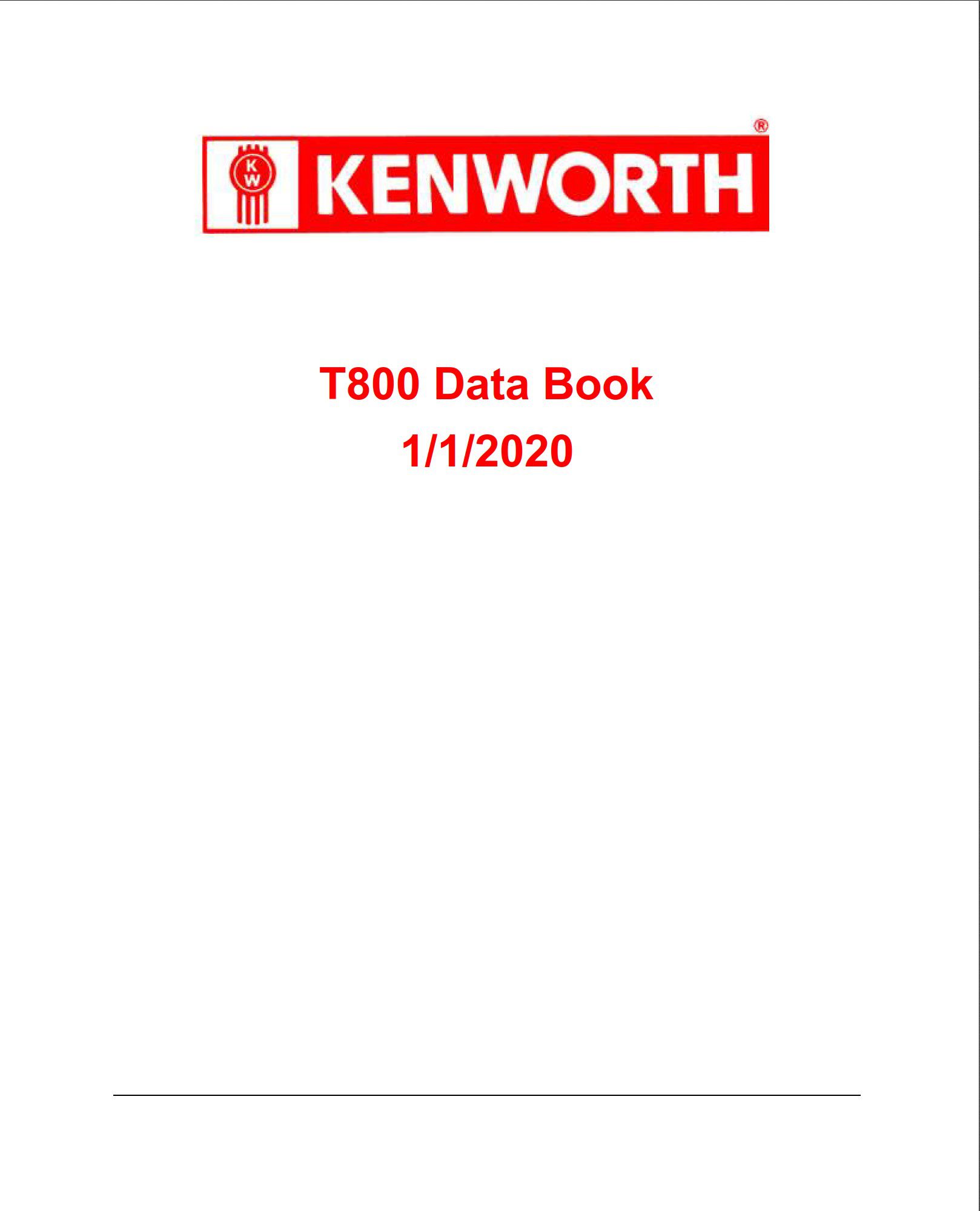 kenworth t800 2020 data book