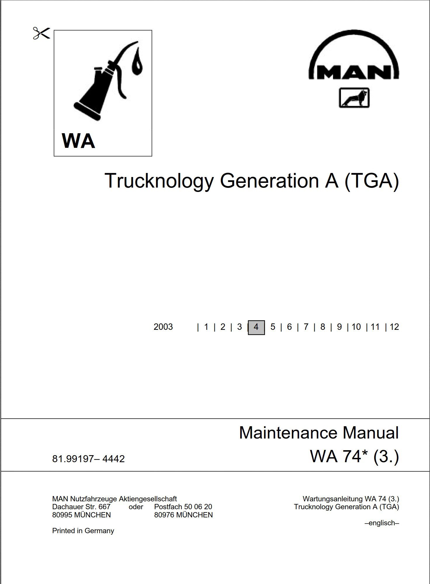 man tga operator’s and maintenance manual