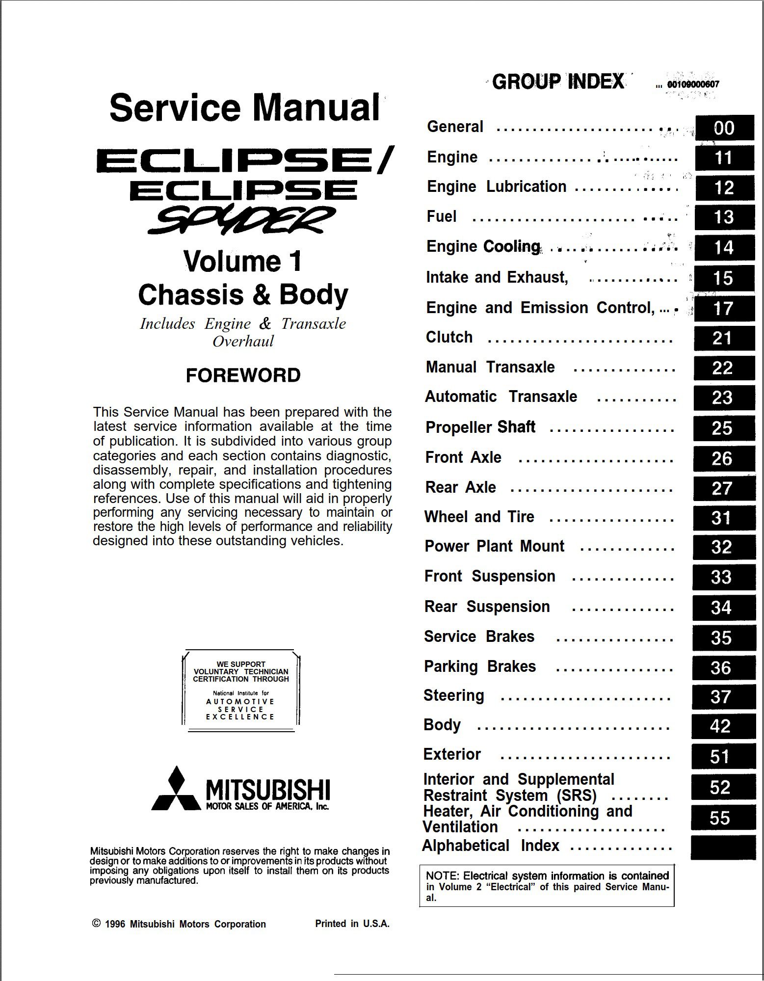 mitsubishi eclipse 1997 1999 service repair manual