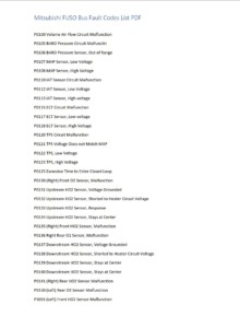 mitsubishi fuso bus fault codes list