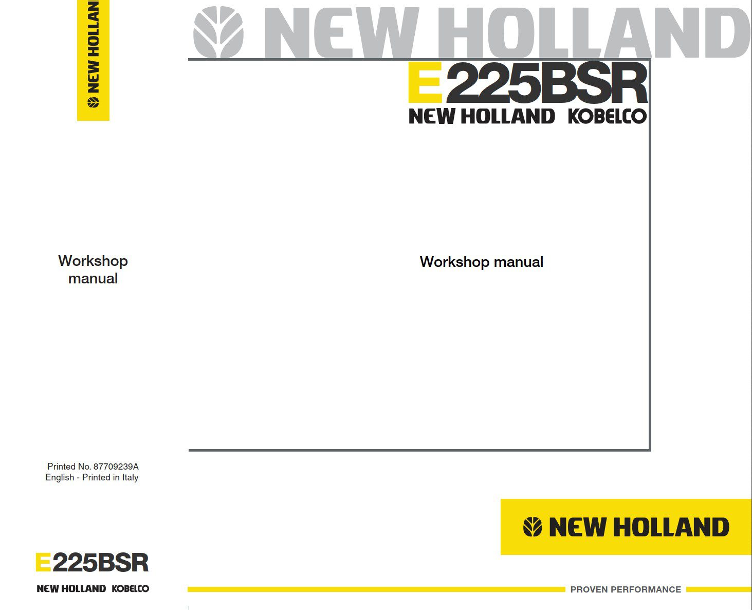 new holland e225bsr workshop manual