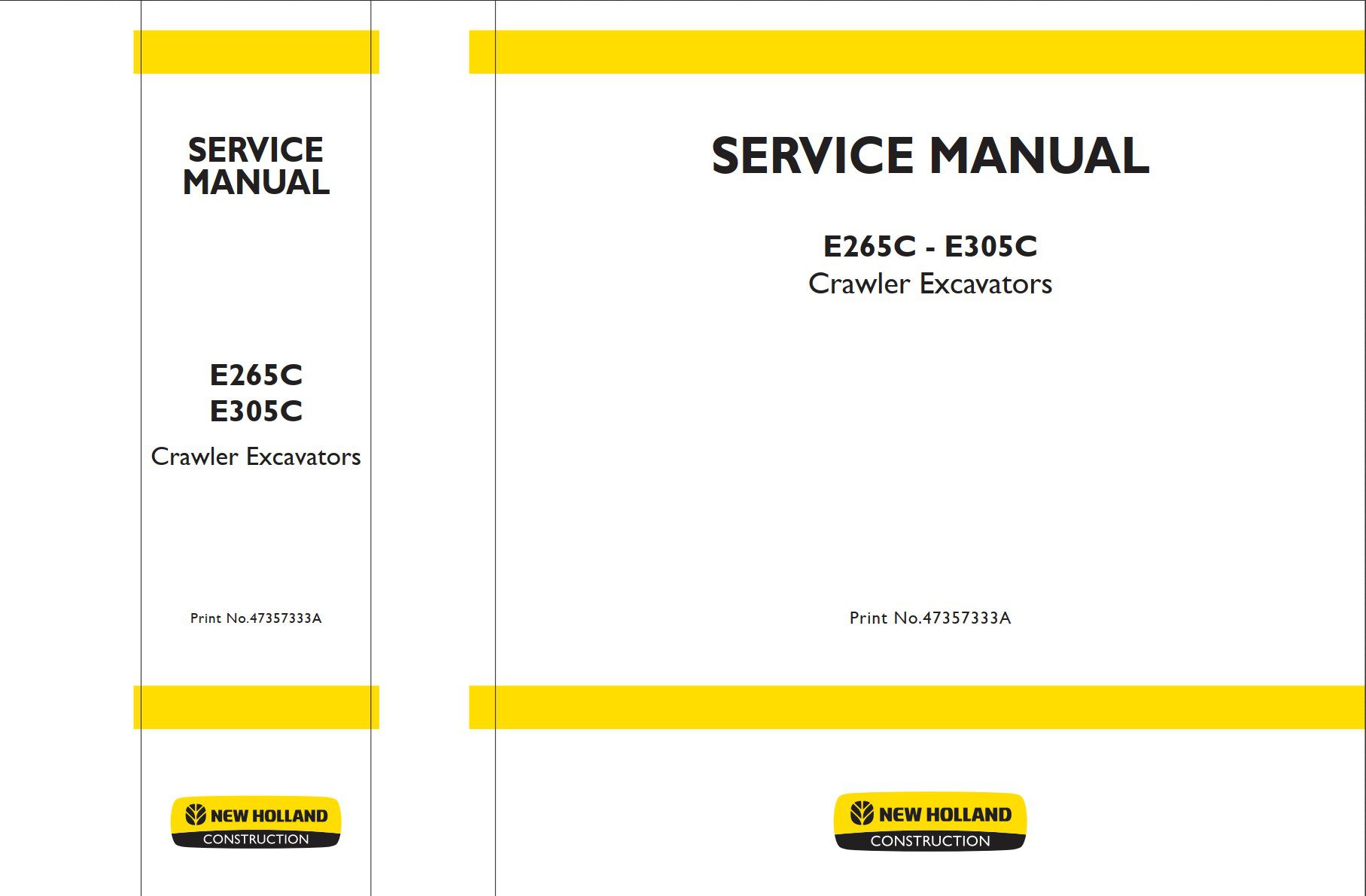 new holland e265c e305c crawler excavator service manual