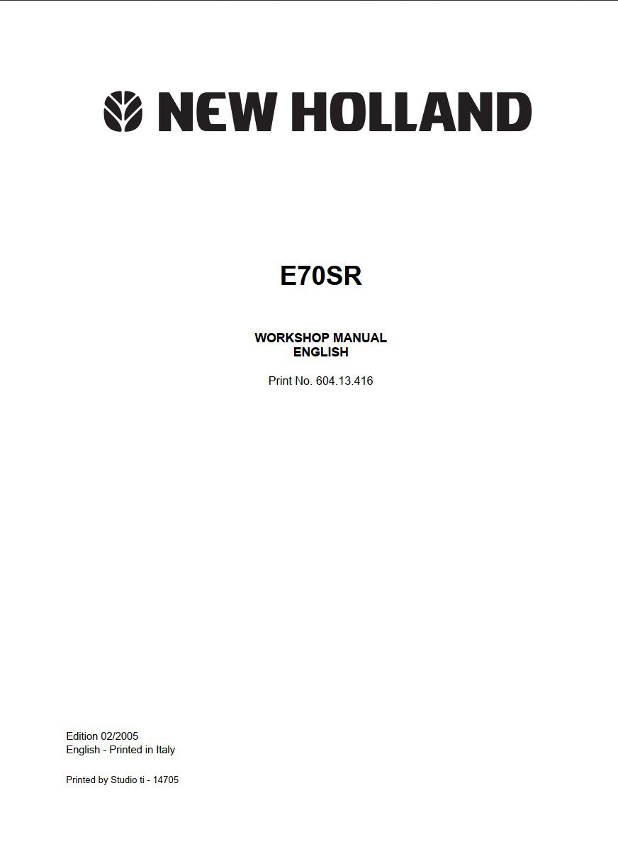 new holland e70sr workshop manual