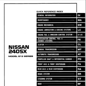 nissan 240sx s13 1991 1994 service manual