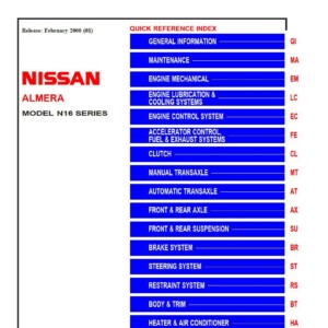 nissan almera n16 series 2000 service manual