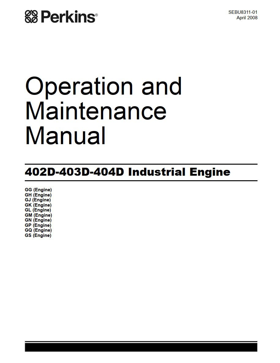 perkins 402d 403d 404d industrial engine service manual