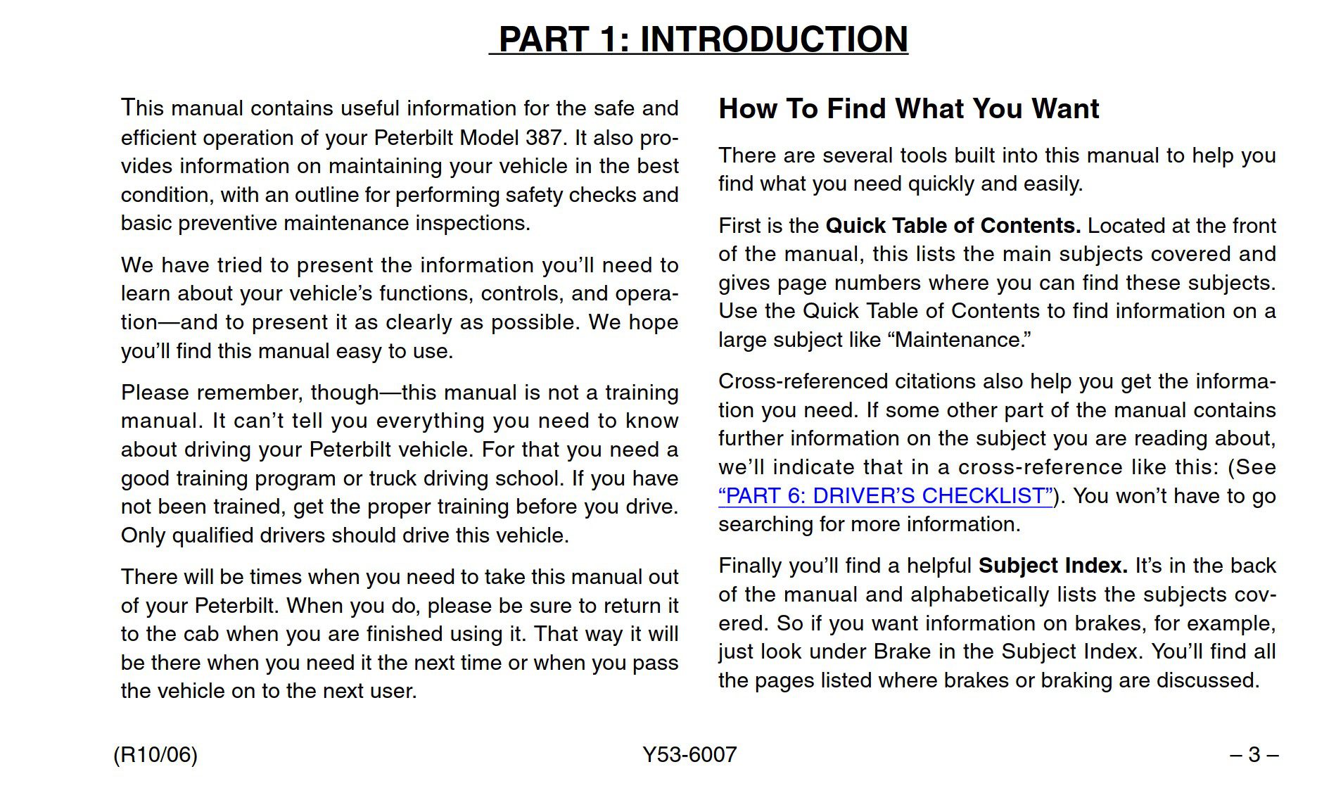 peterbilt 387 operator’s manual after 1 07