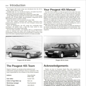 peugeot 405 service & repair manual