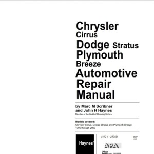 plymouth breeze 1995 2000 repair manual
