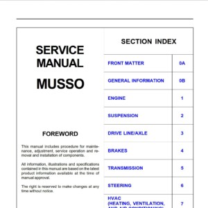 ssangyong musso service manual