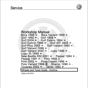 volkswagen sharan 1996 workshop manuals wheels and tyres guide