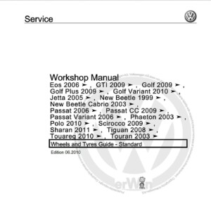 volkswagen tiguan 2008 workshop manual wheels and tyres guide