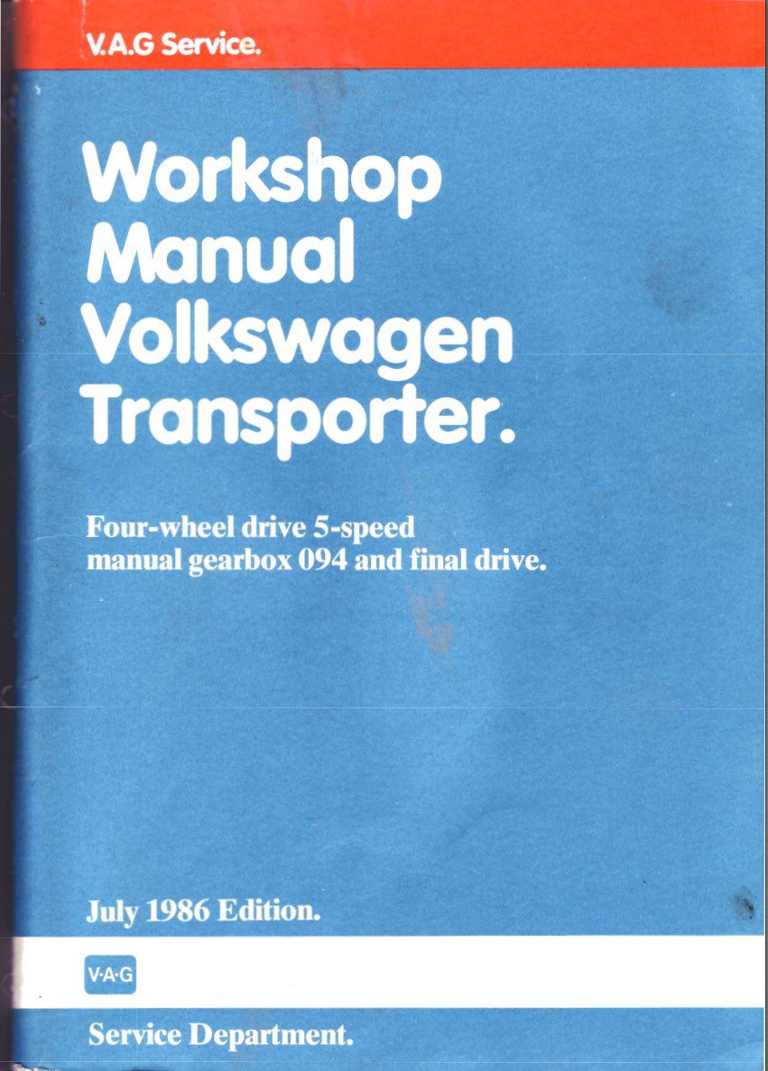 volkswagen transporter 1986 workshop manual