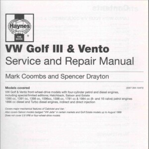 volkswagen vento 1992 1998 service and repair manual