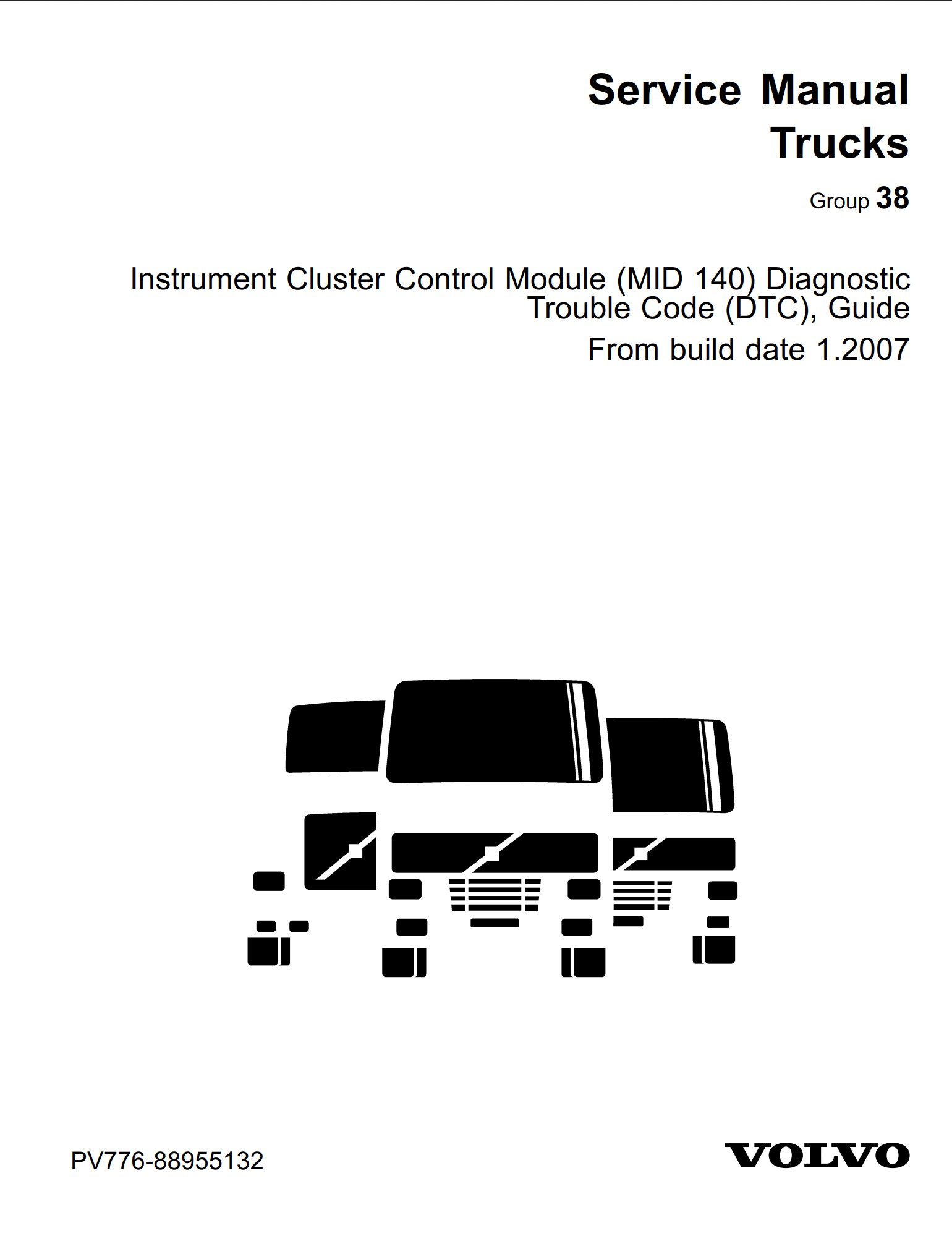 volvo instrument cluster control module (mid 140) diagnostic trouble code (dtc), guide