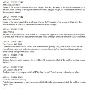 volvo mid 249 fault codes dtc