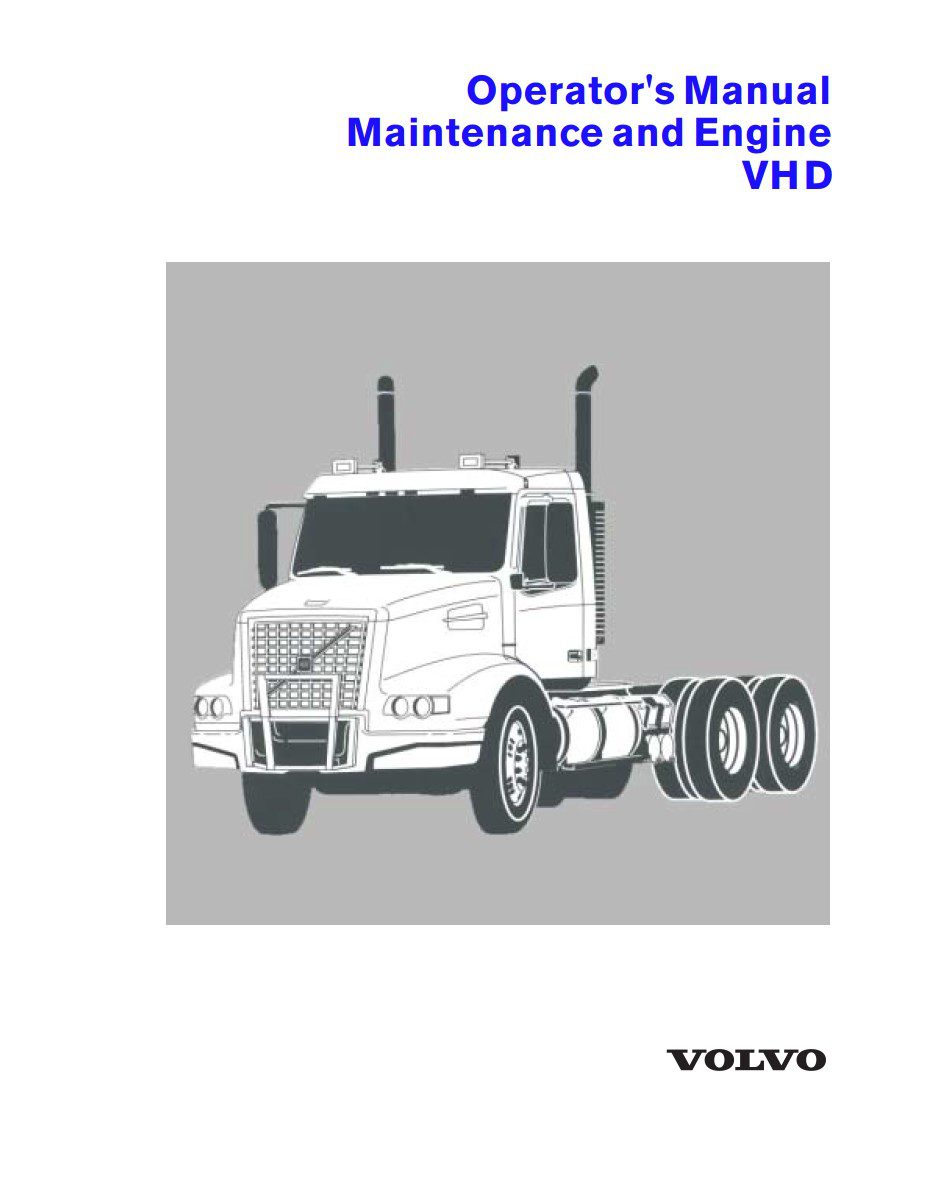 volvo vhd 2001 operator’s manual