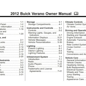 2012 buick verano owners manual