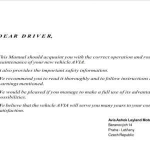 avia d120 e3 (since 2006) owner's manual