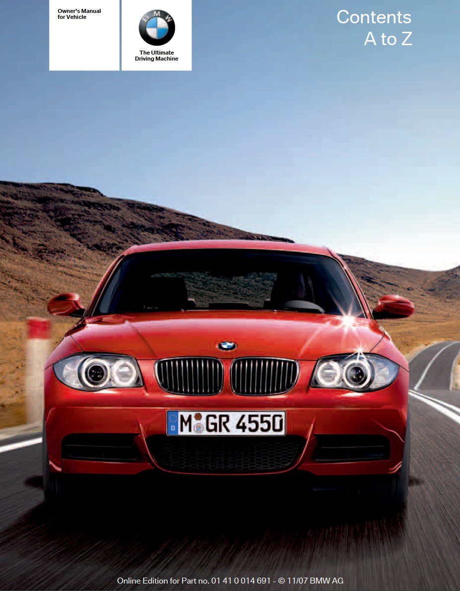 bmw 1 series coupe 2008 owners manual