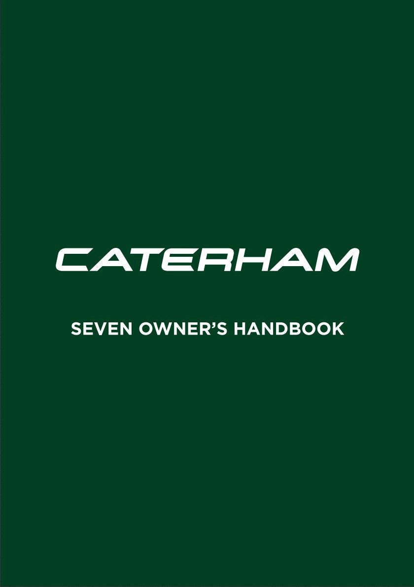 caterham seven owner's manual
