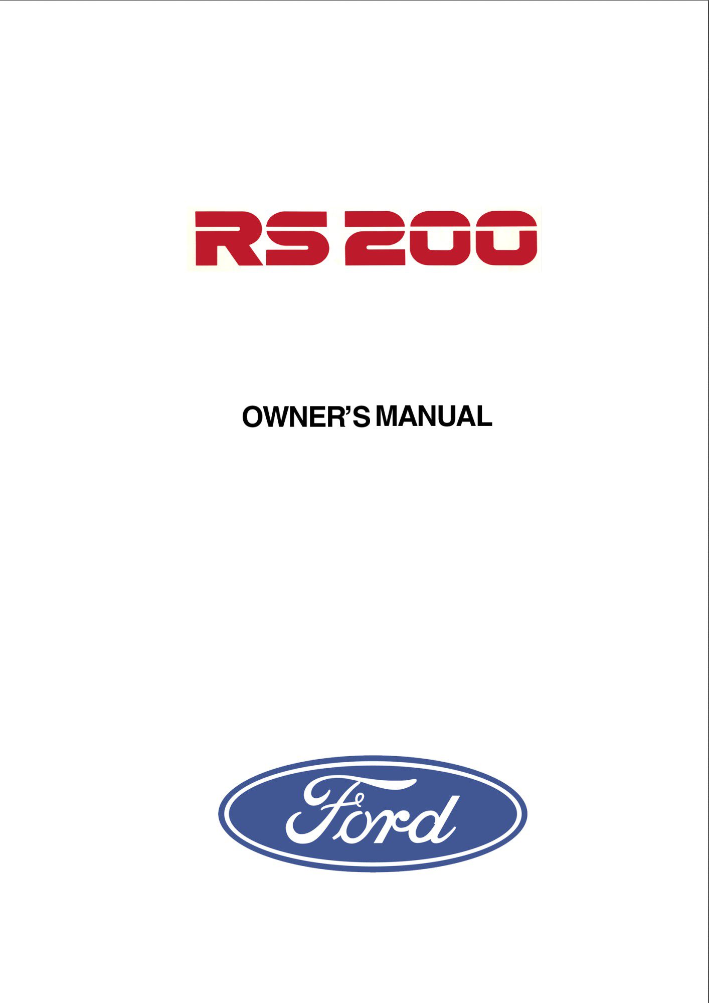 ford rs200 owners manual