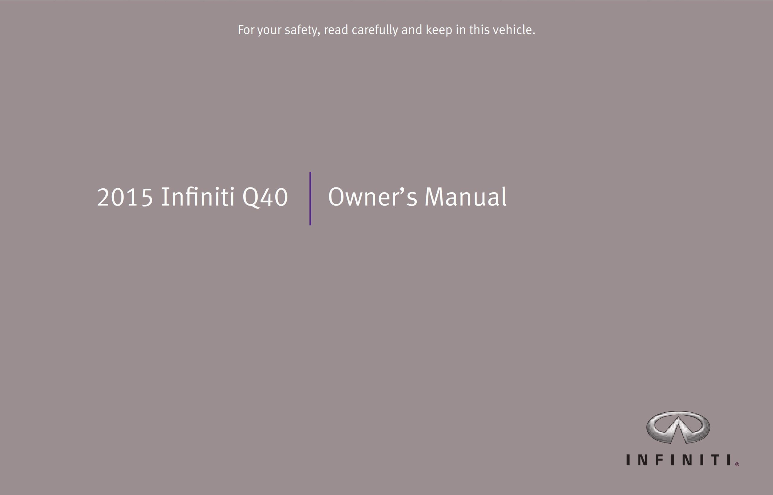infiniti q40 2015 owner's manual