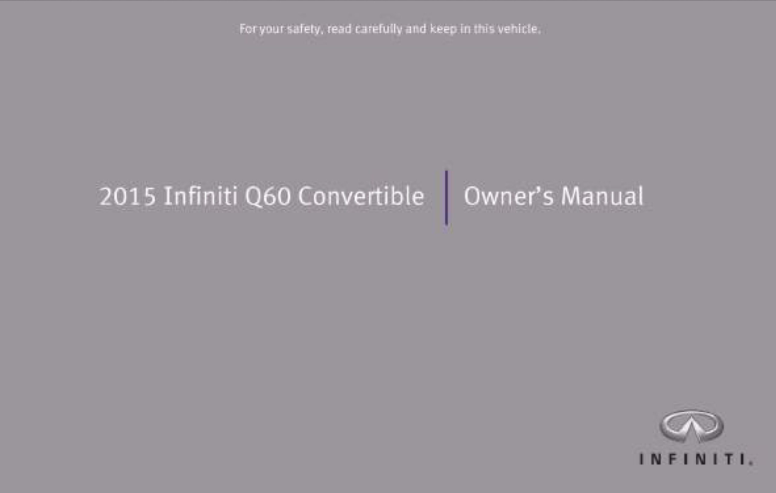 infiniti q60 2015 owner's manual