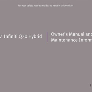 infiniti q70 hybrid 2017 owner's manual