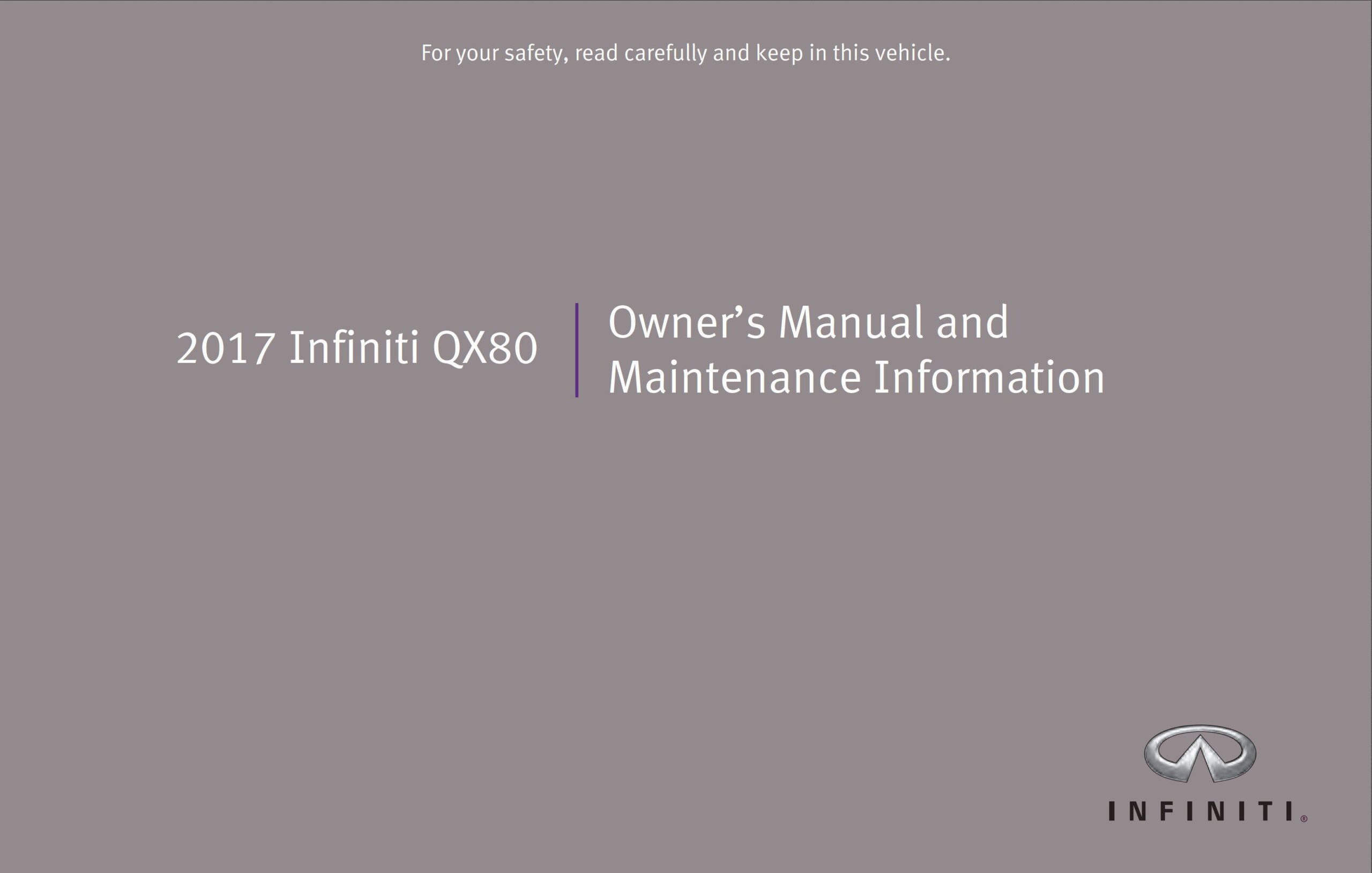infiniti qx80 2017 owner's manual