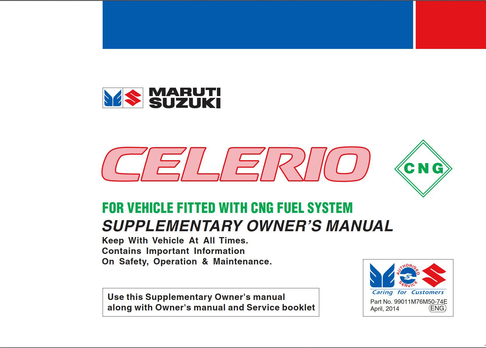 maruti celerio cng owners manual