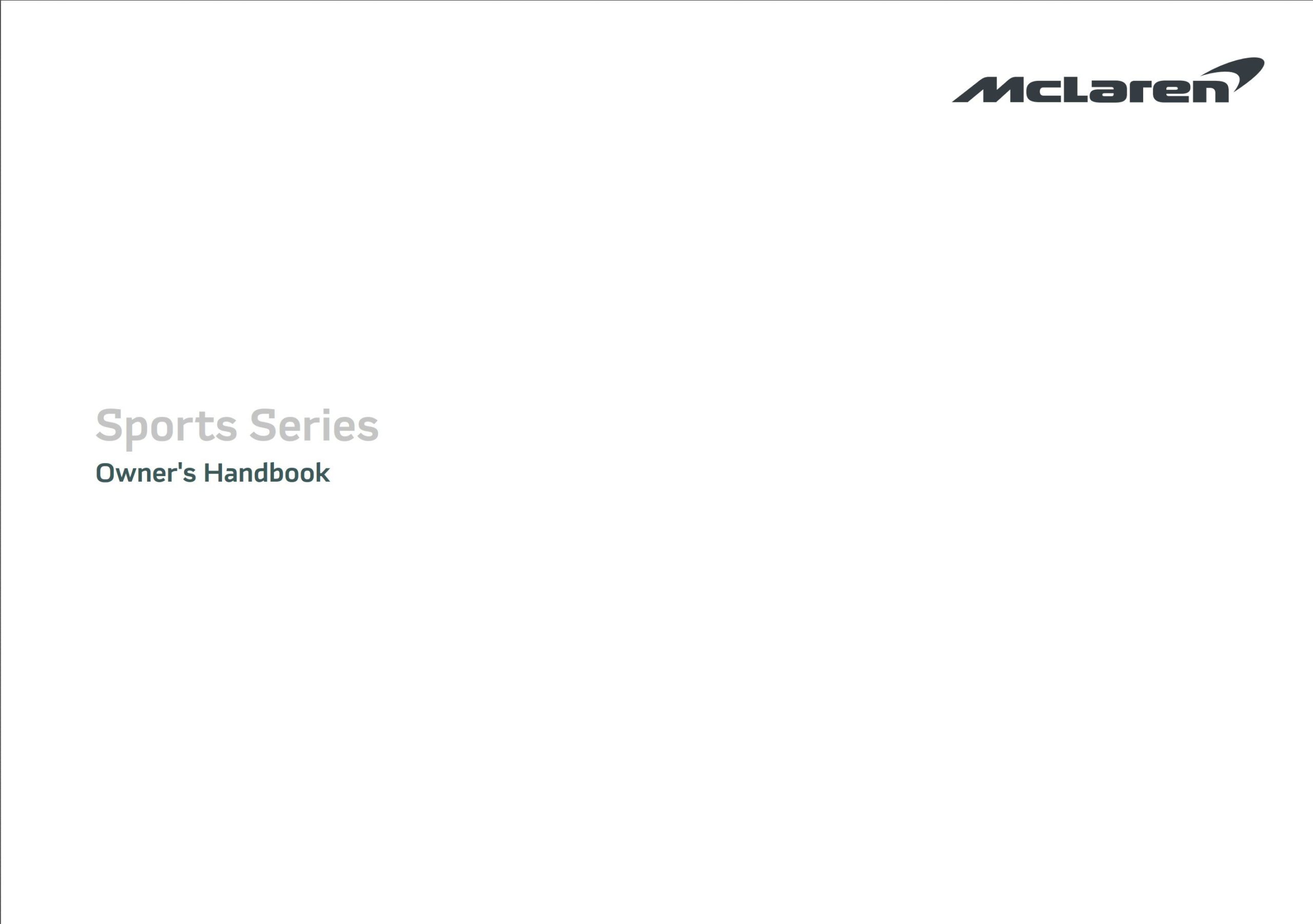 mclaren 540с, 570s, spider, gt owner's manual