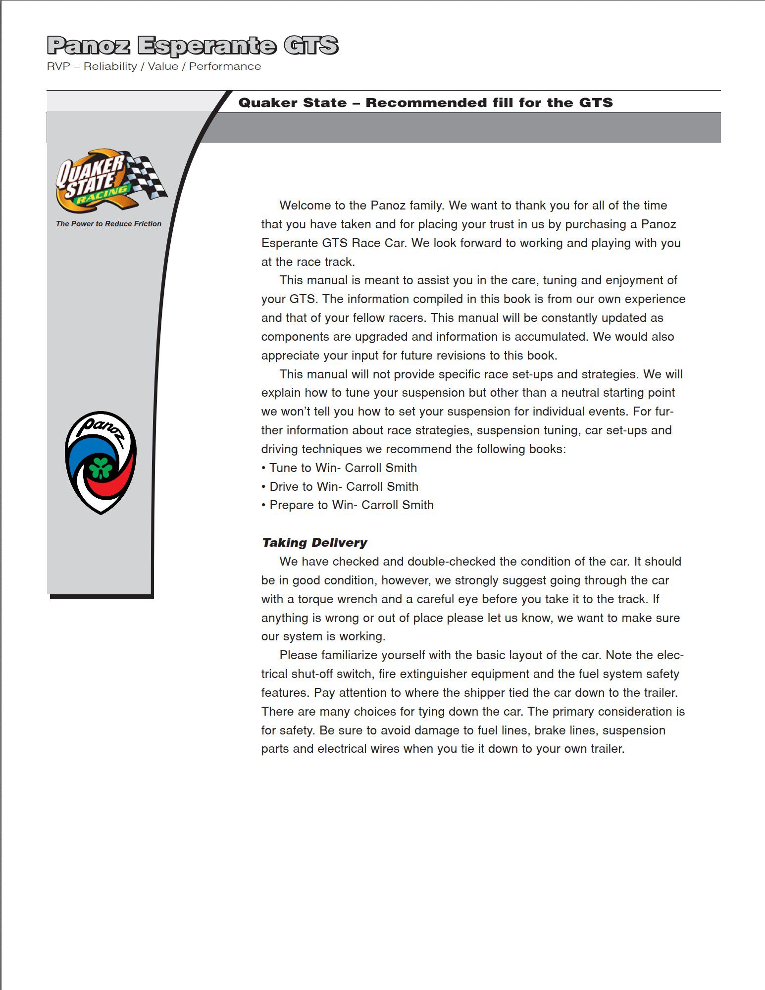 panoz gts owner manual