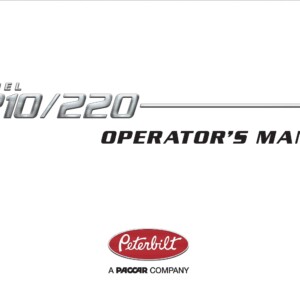 peterbilt 210 operator's manual