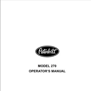 peterbilt 270 operator's manual