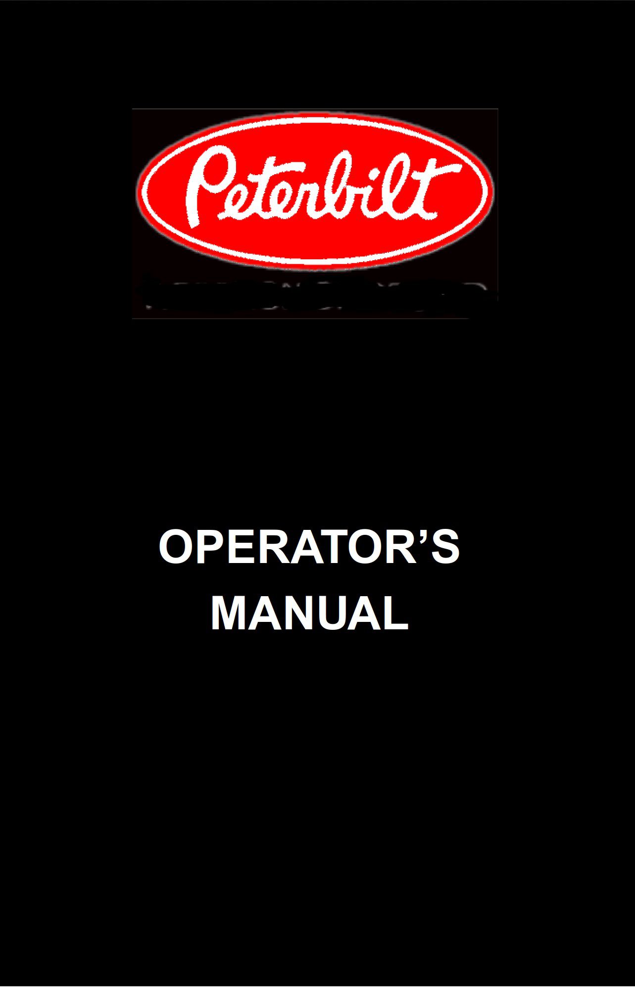 peterbilt conventional trucks operator’s