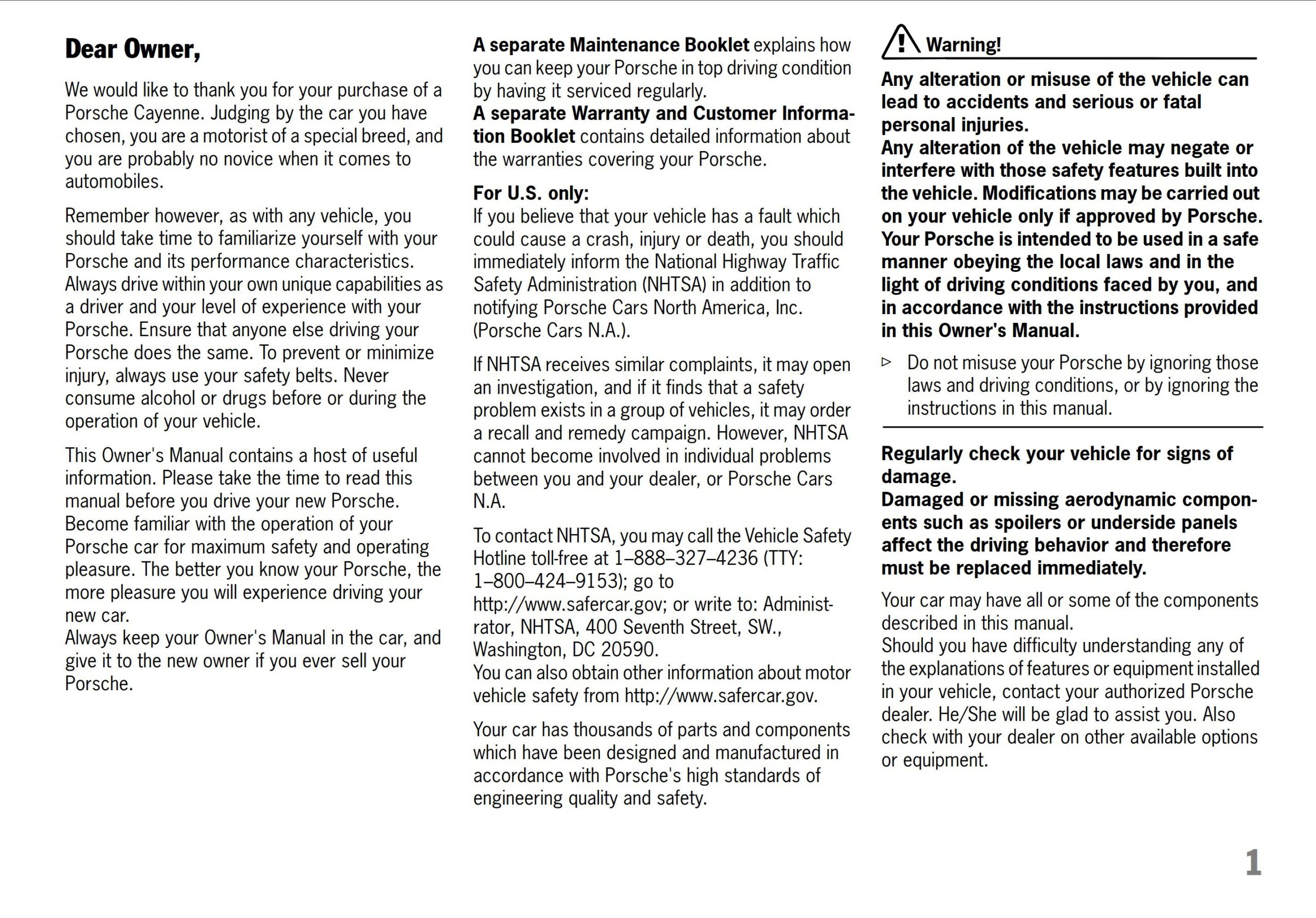 porsche cayenne owners manual