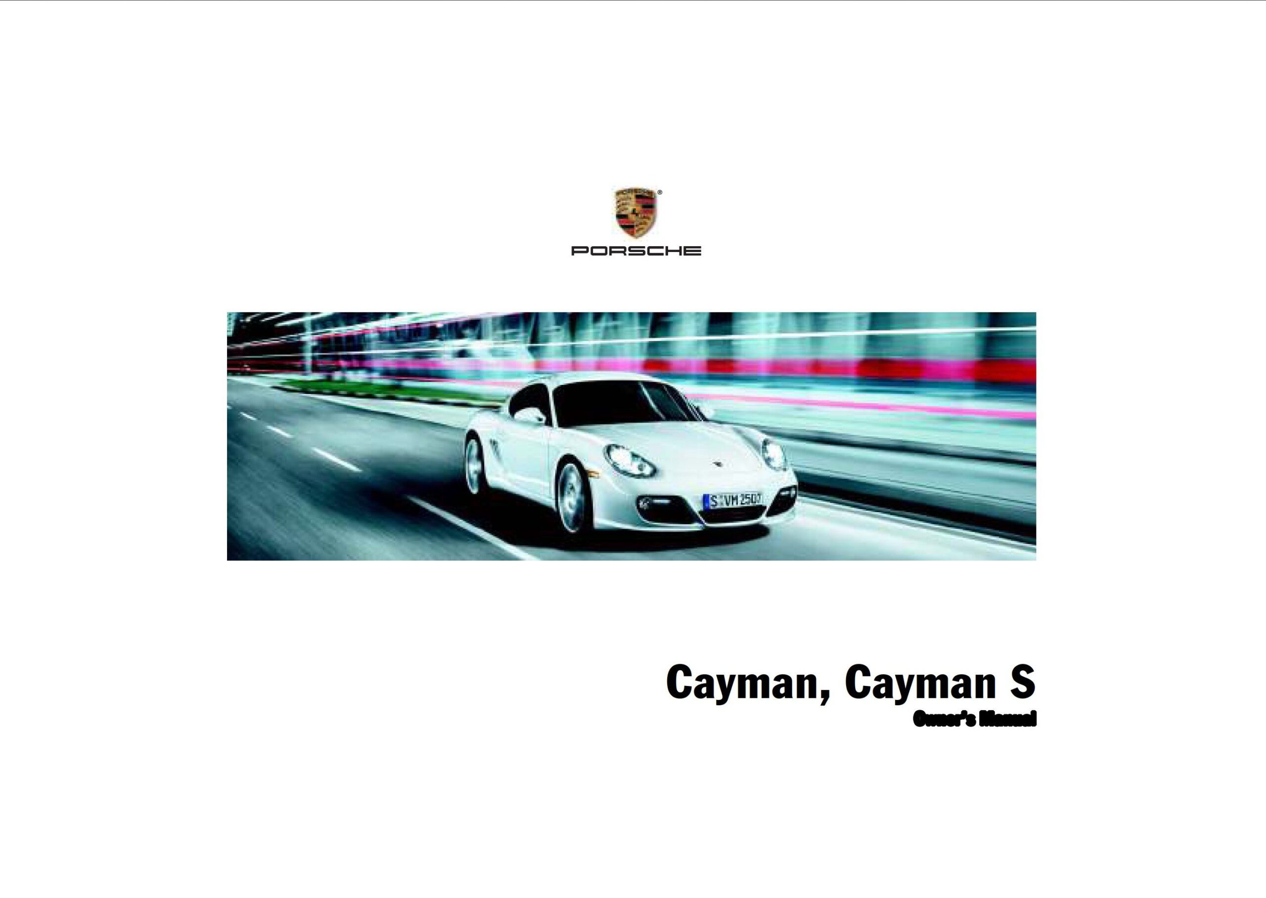 porsche cayman owner's manual