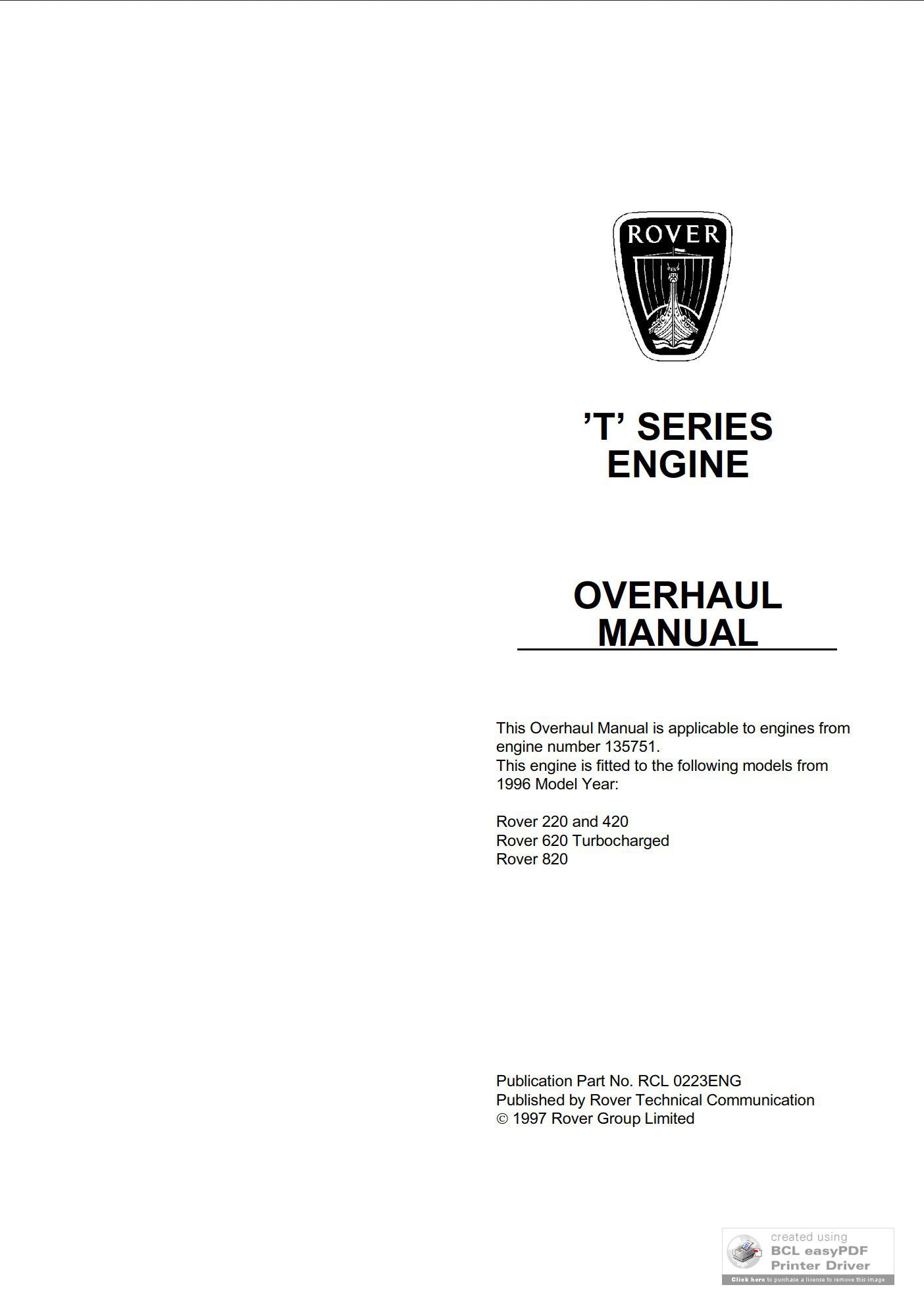 rover 600 series manual