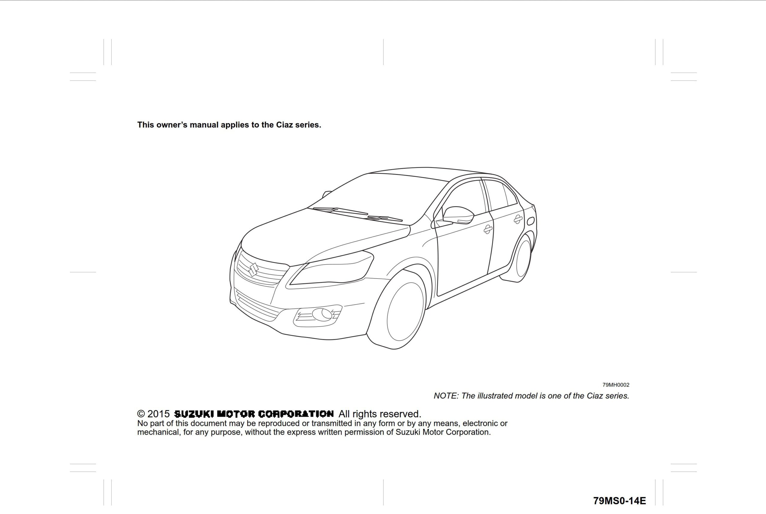 suzuki ciaz 2015 owner's manual