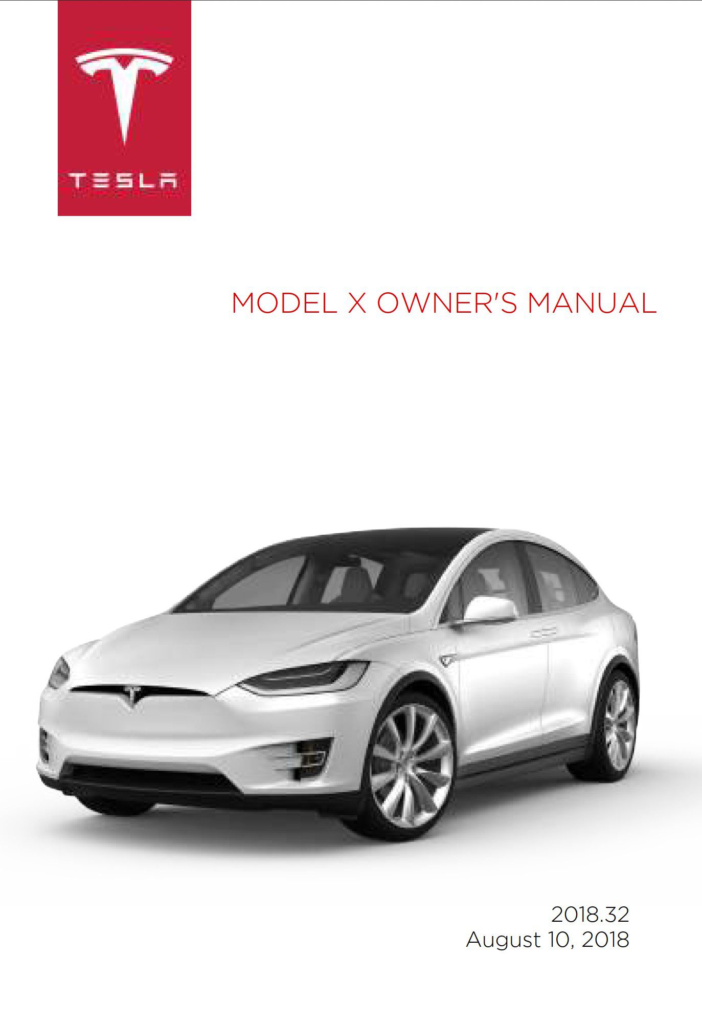 tesla model x 2018 owner's manual