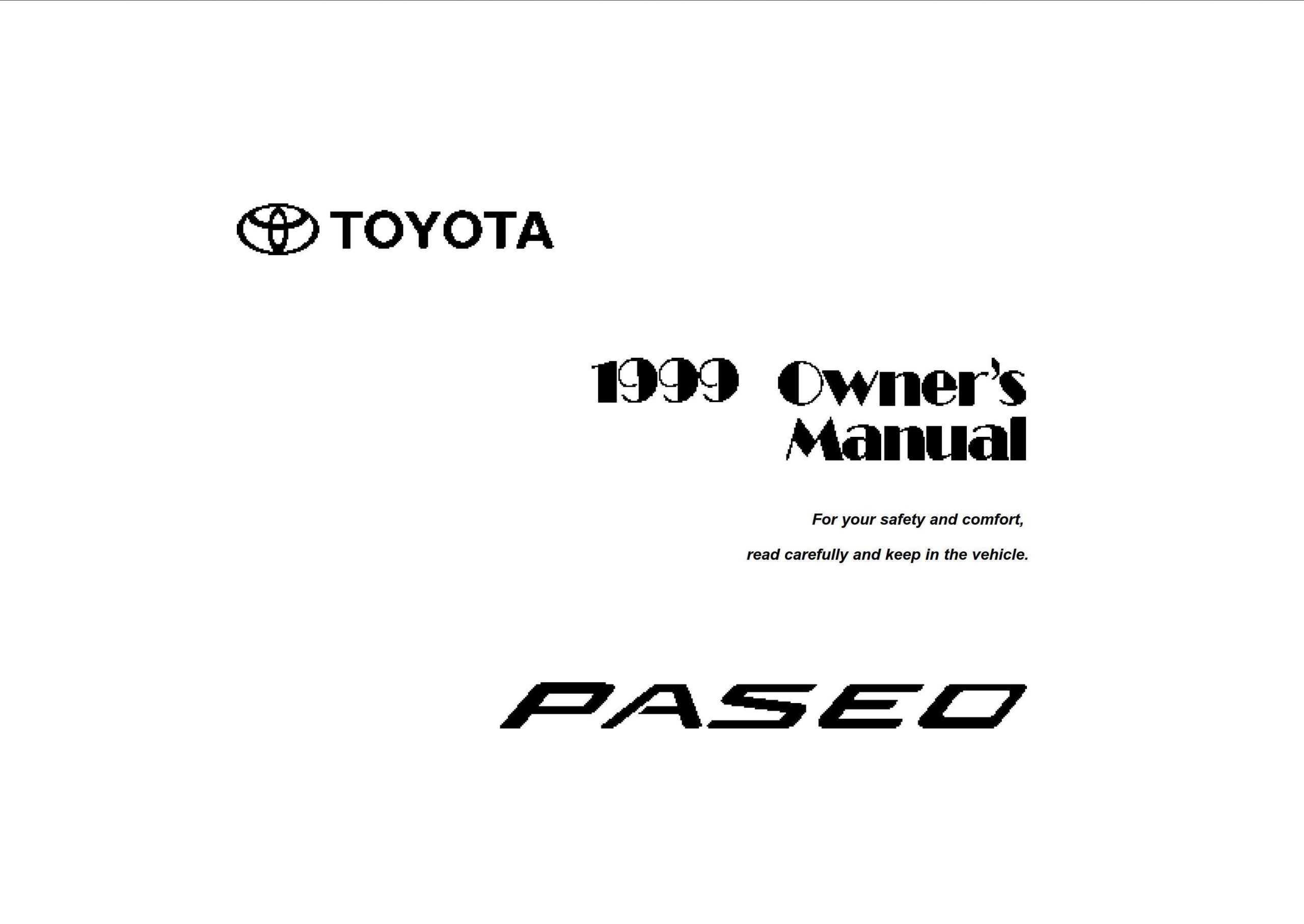 toyota paseo 1999 owner's manual