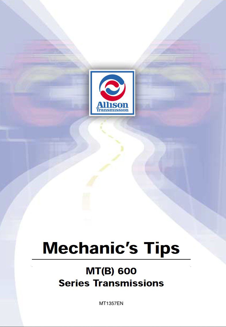 allison mt(b)600 series transmissions service manual