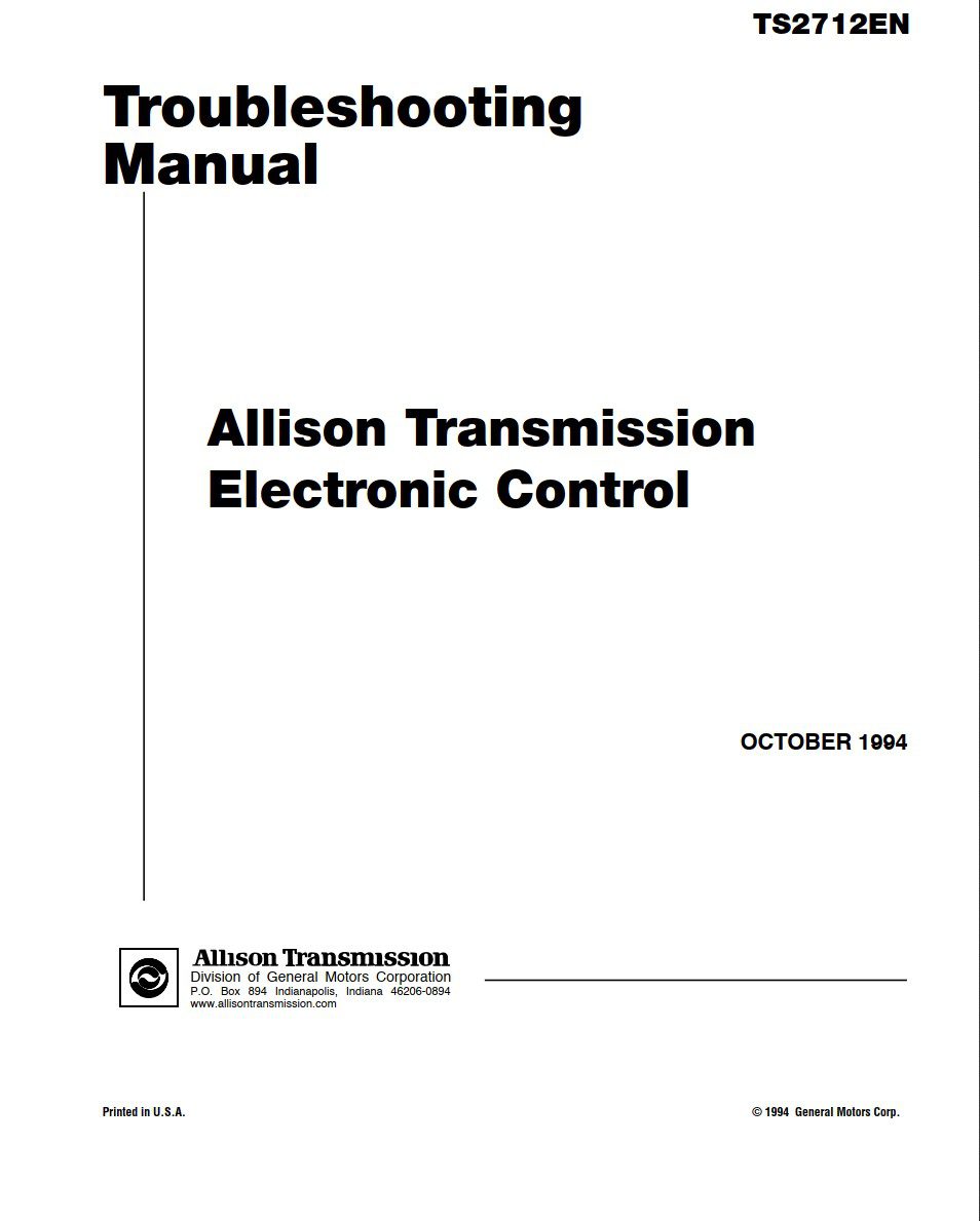 allison transmission electronic controls troubleshooting manual