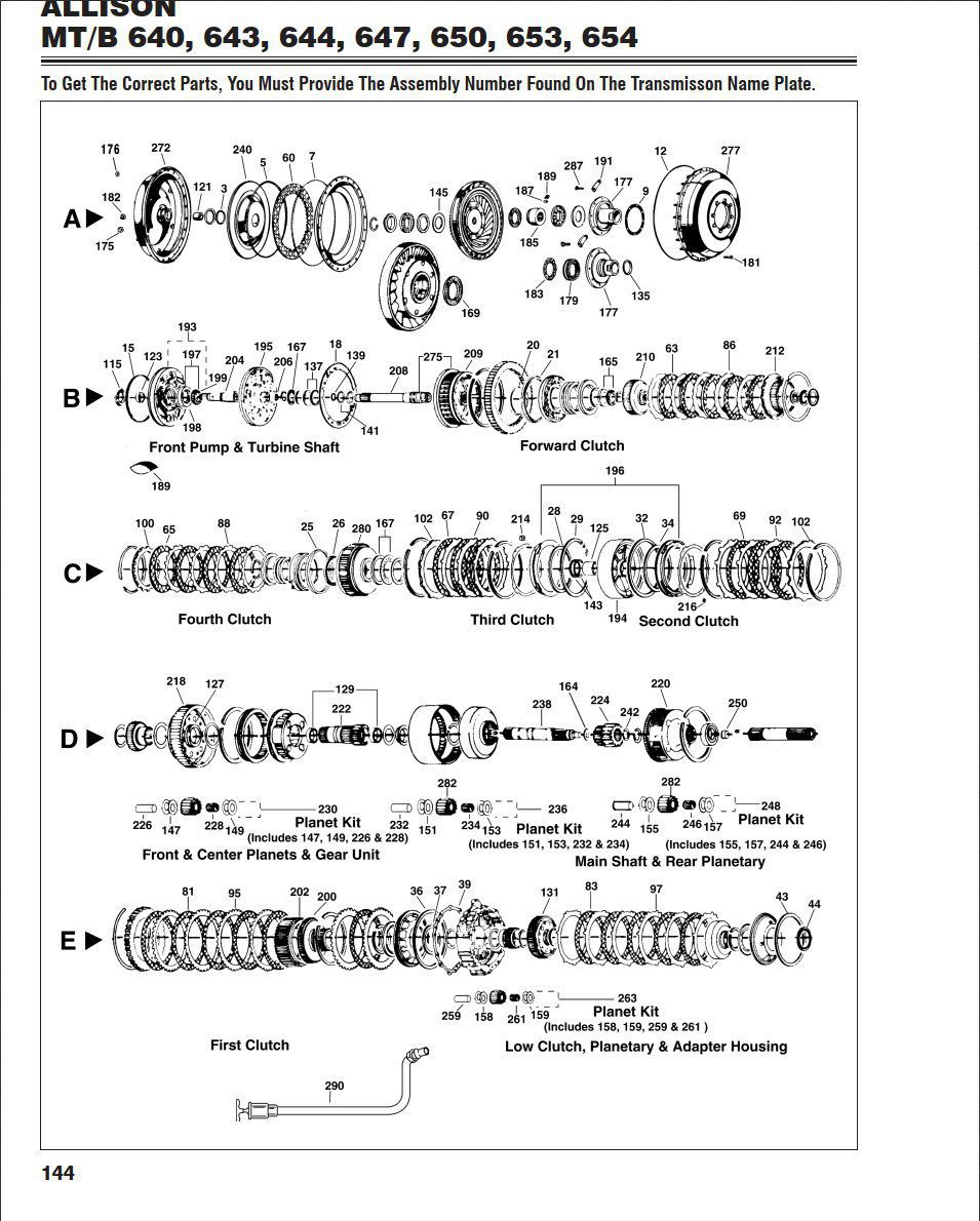 allison transmission mt643 parts