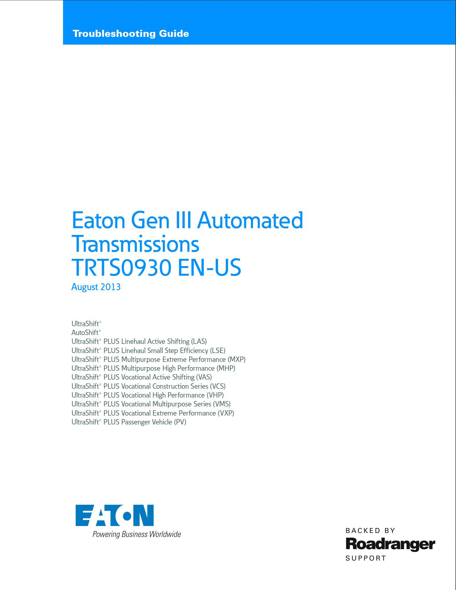 Eaton F-5405B-DM3 Transmission Service Manual: Your Ultimate Guide To ...