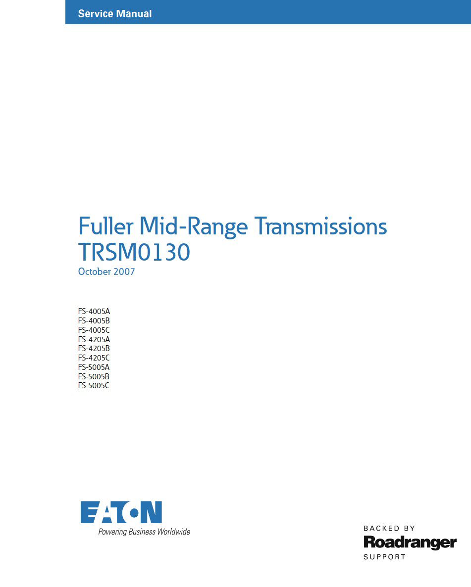 eaton fs 4205b transmission service manual