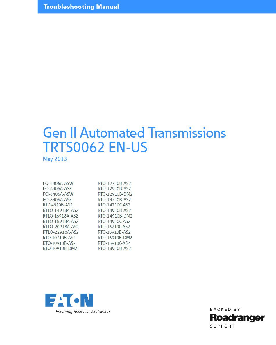 eaton gen 2 autoshift ultrashift troubleshooting guide