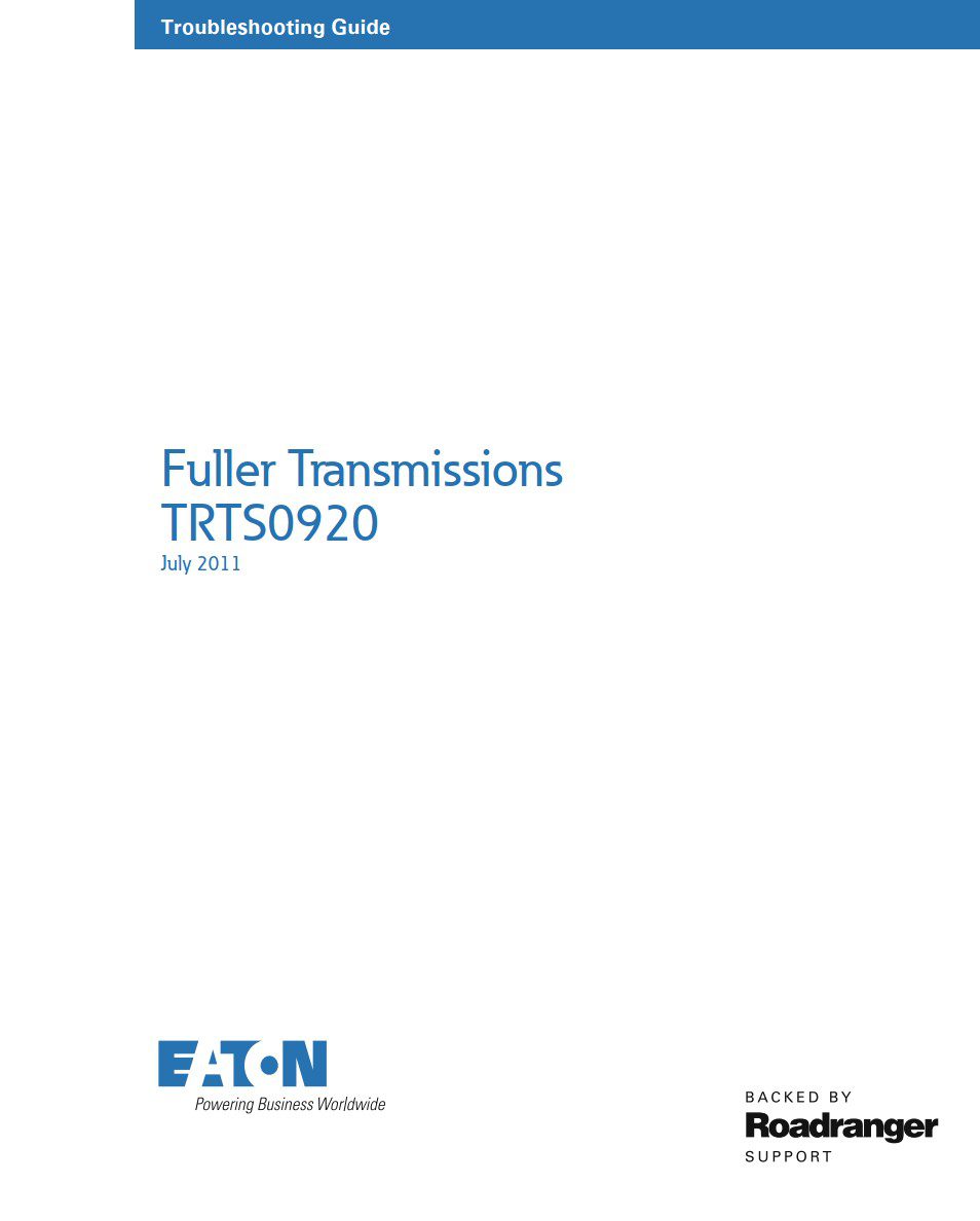 eaton rtlo 10 speed transmission service manual